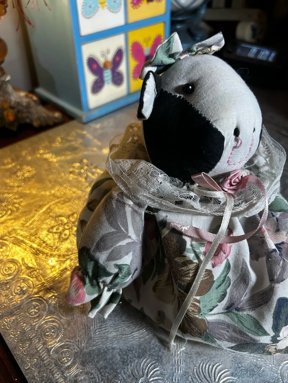Vintage 90’s Country Cow Cloth Puppet in Dress